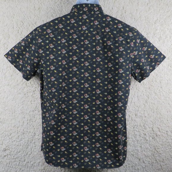 MBX* Men's Short Sleeve Button Down Curved Hem Chest Pocket Shirt~ Size Medium - Picture 2 of 11